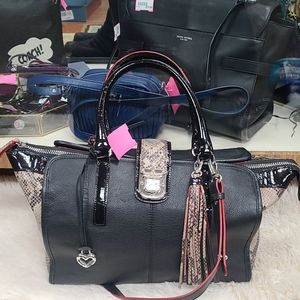 Brighton python large zip purse